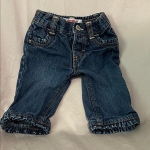OshKosh B'gosh Ruffled Blue Jeans for baby girl size 3 mos